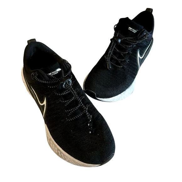 Nike React Infinity Run Flynit Mens Black White CT2357-002 Running Shoes Sz 8 - Picture 2 of 12
